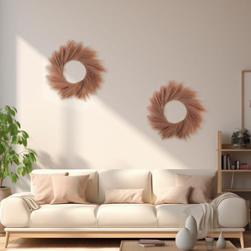 Pampas Grass Wreath 24 Inch Farmhouse Decor Taupe