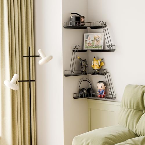 Fire Escape Wall Shelf 4-Tier Modern City Style Black