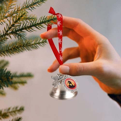 Vintage Bigfoot Silhouette Christmas Hanging Bell Ornament