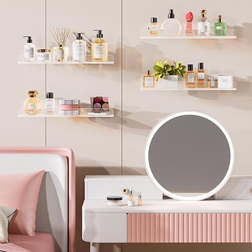 Clear Floating Shelves for Wall 15 Inch 4 Pack