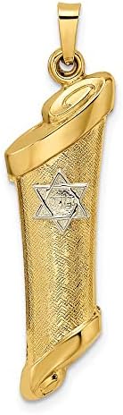 FJC Finejewelers 14kt Two Tone Gold Hollow Mezuzah Star Charm