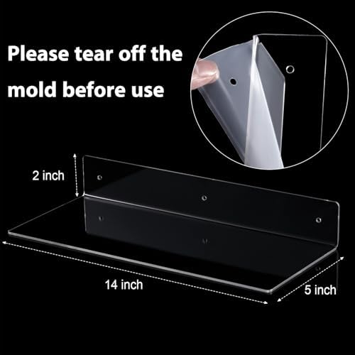 Blulu 8 Piece Acrylic Floating Shelf Display