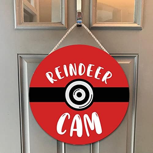 Farmhouse Door Hanger Funny Elf Surveillance Wood Sign 10x10in 1