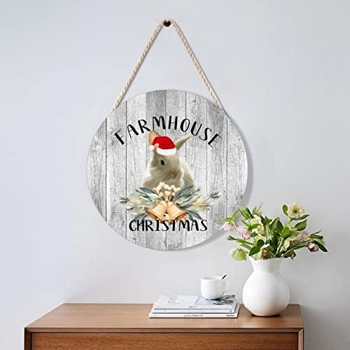 Farmhouse Door Hanger with Santa Hat and Animal Designs