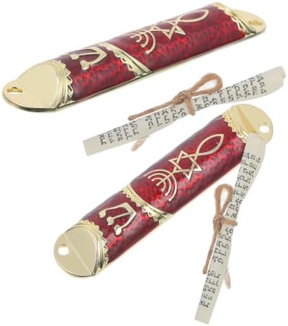 Mobestech 2 Sets Metal Mezuzah with Authentic Scroll for Home Blessing