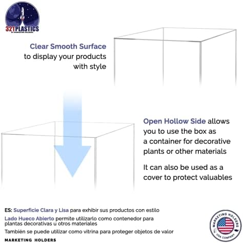 2 Pack Tall Display Box 12x12x32 Glossy Clear Acrylic Pedestal Stand