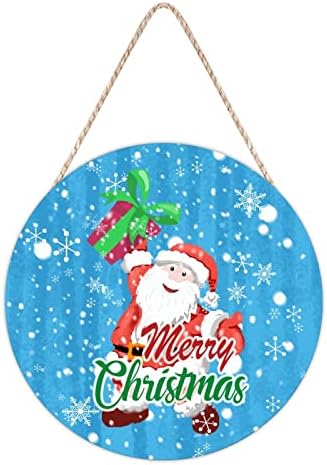 Farmhouse Front Door Hanger Holiday Decor 10x10in