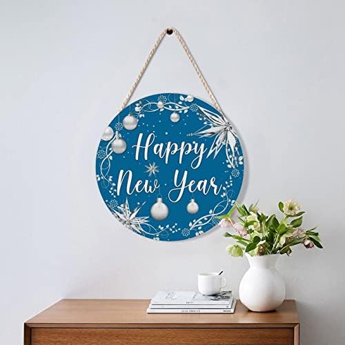 Gold Christmas Ornament Door Hanger 10x10in Wood Sign