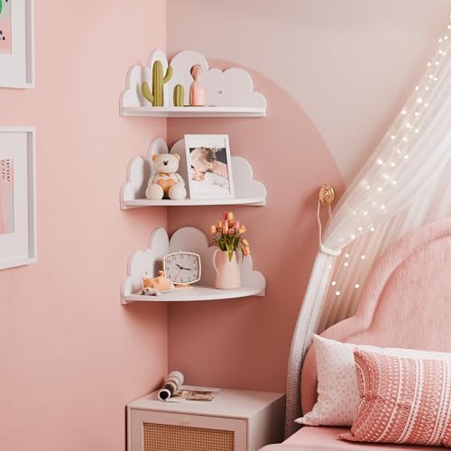 Beskadi Cloud Floating Corner Shelves Set of 3