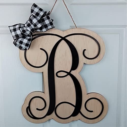 Monogrammed Birthday Wreath with Bow - Custom Letters