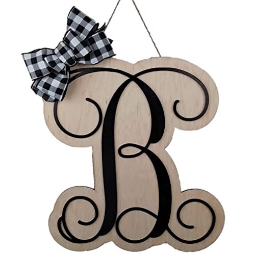Monogrammed Birthday Wreath with Bow - Custom Letters