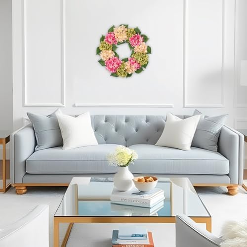 Briful 20 Inch Hydrangea Wreath for Front Door