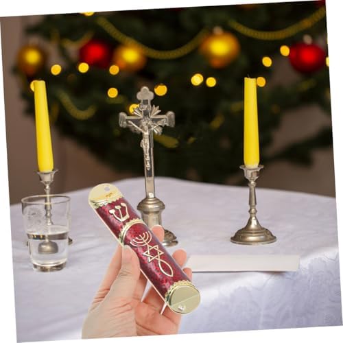 2 Sets Elegant Metal Mezuzah with Scroll for Jewish Home Blessing