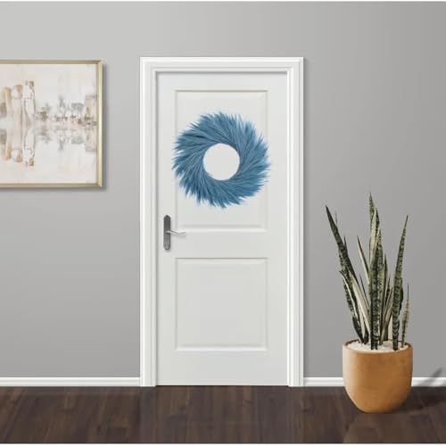 27 Inch Blue Green Artificial Pampas Grass Wreath