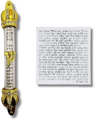 Royal Gold Crown Jewish Door Mezuzah with Scroll