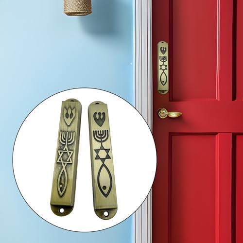 2 Pieces Modern Metal Mezuzahs Door Decor