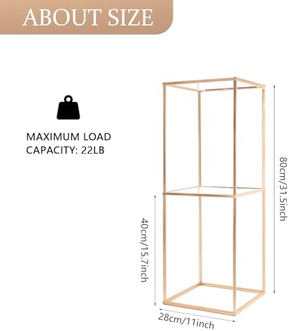 LANLONG Gold Pedestal Stand with Acrylic Panels 2Pcs