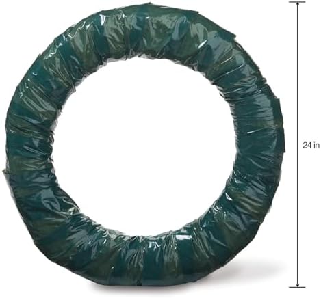 FloraCraft 24 Inch Green Plastic-Wrapped Wreath Form