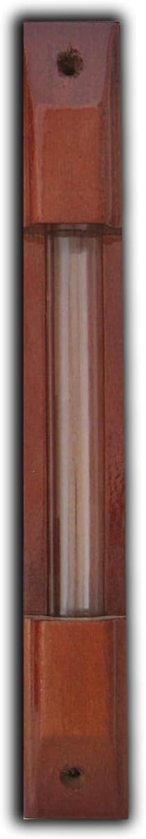 Judaica Mezuzah Glass Case 12cm Oak Wood Decor