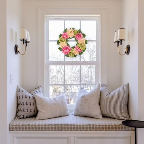 Briful 20 Inch Hydrangea Wreath for Front Door