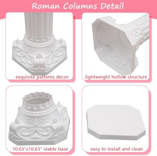 DYRABREST 2 Pack White Roman Column Pedestal Stand