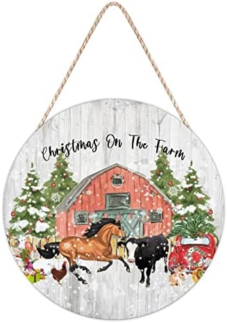 Farmhouse Door Hanger Decor 10x10in Wood Sign