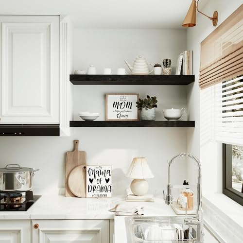 Vivelove Black Floating Shelves Wall 10 Inch Deep 36x103x18