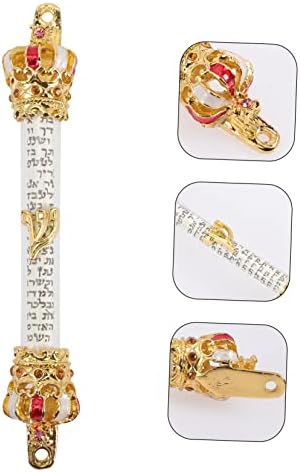 Jerusalem Mezuzah Case with Scroll Red