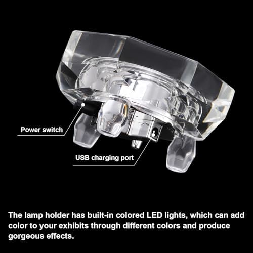 PATIKIL Crystal LED Light Base Stand 2 Pack