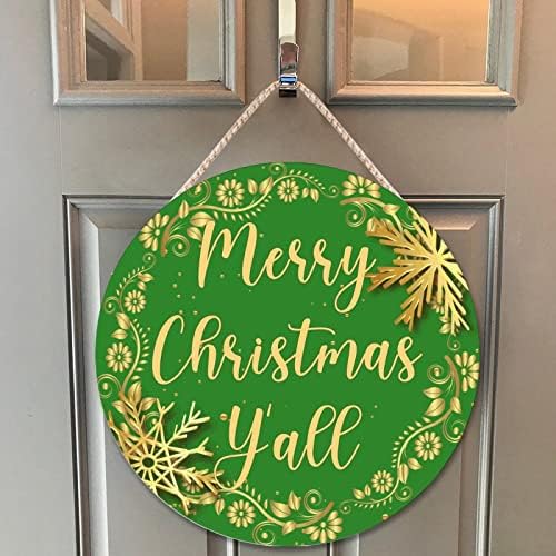 Christmas Gold Wreath Door Hanger Home Decor