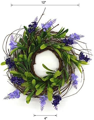 Rustic Country Artificial Lavender and Twig Wreath 12-Inch