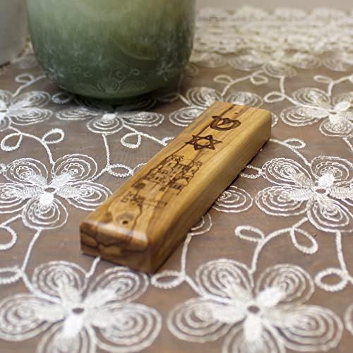 Olive Wood Mezuzah Case From Jerusalem