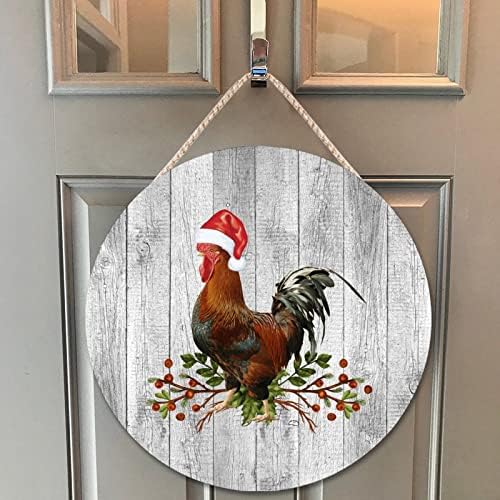 Funny Farm Animal Christmas Door Hanger 12x12in Wood Sign
