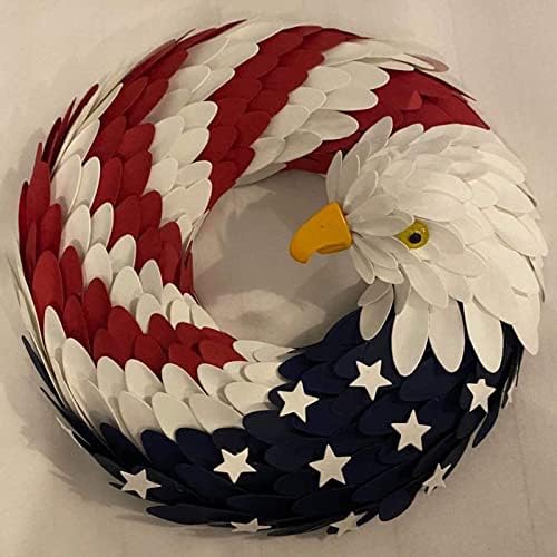 4th of July Patriotic Wreath with Eagle and Flag Design