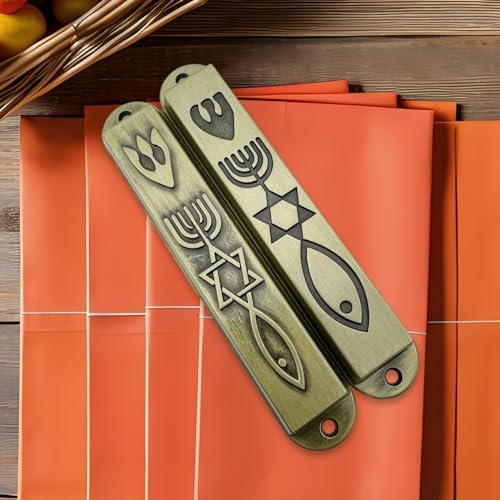 2 Pieces Modern Metal Mezuzahs Door Decor
