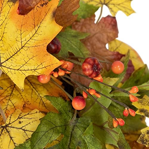 Northlight Berries and Twigs Artificial Thanksgiving Wreath Yellow 30-Inch