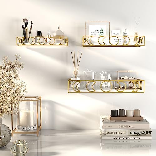 PHAREGE Moon Phase Floating Shelves Set of 3