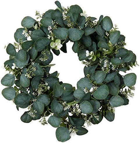 Briful 20 Inch Artificial Eucalyptus Door Wreath
