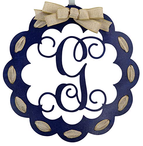 Burlap Monogram Door Wreath with Color Options
