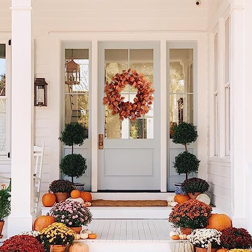 20 Inch Artificial Fall Leaves Wreath for Autumn
