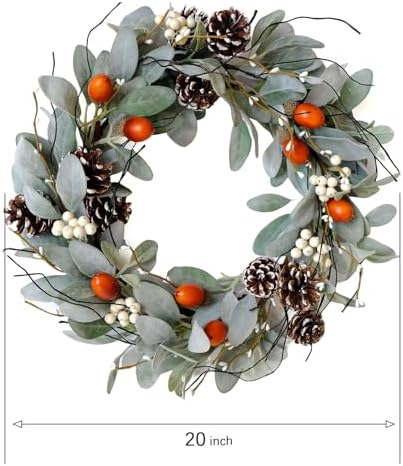 Idyllic 20 Inch Winter Wreath for Front Door