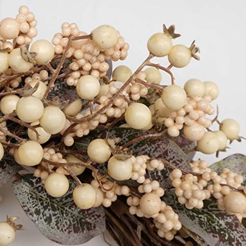 Idyllic Artificial Eucalyptus Leaf Wreath with White Berries