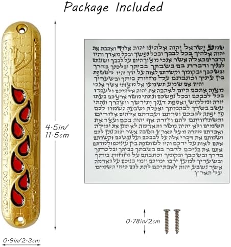 Hand-Painted Mezuzah with Scroll for Jewish Homes