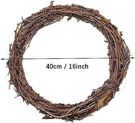 16inch Natural Grapevine Wreath Hoop for DIY Crafts