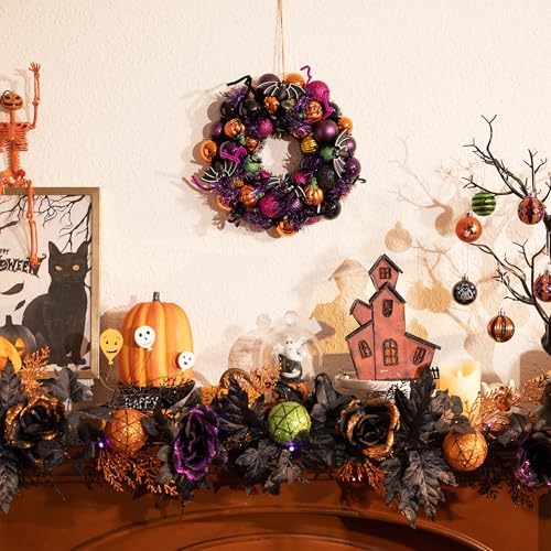 Valery Madelyn Pre-Lit Pumpkin Ball Wreath 20 Inch