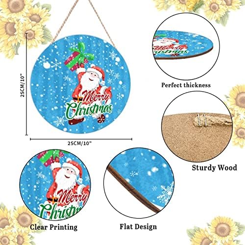 Farmhouse Front Door Hanger Holiday Decor 10x10in