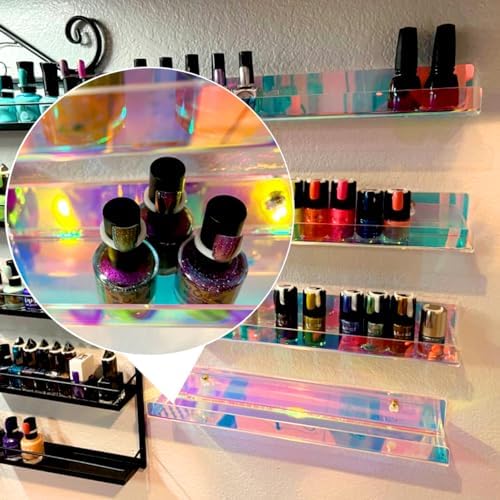 4 Pack 15 Inch Iridescent Acrylic Floating Wall Shelves