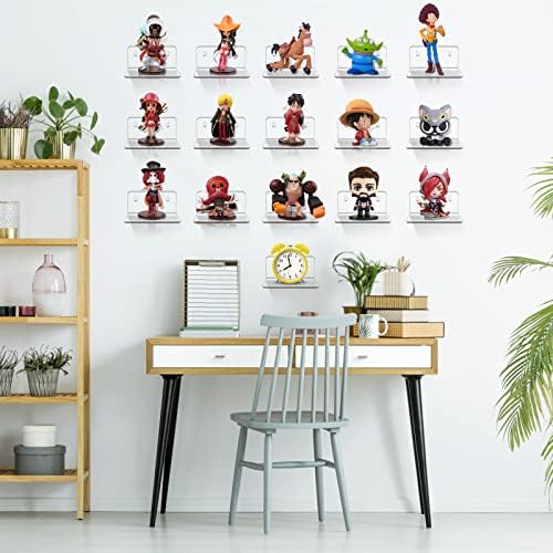 Trailwalk Acrylic Floating Shelf 16 Pack - Clear Modern Wall Storage