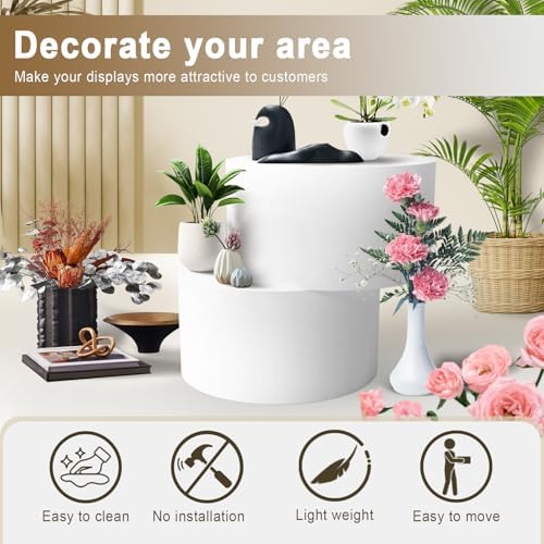 Round Mannequin Display Pedestal Stand White 197x118in
