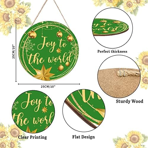 Farmhouse Front Door Hanger Christmas Gold Wreath Decoration